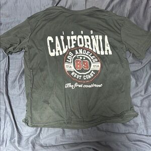 SHEIN Grey California Graphic Short Sleeve Tee